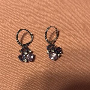 Elegant Purple Gemstone Earrings
